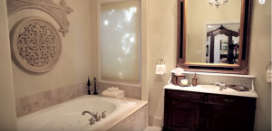 this guest bath area at the wildwood denton offers a whirlpool tub perfect for honeymoons