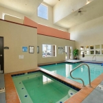 This indoor pool is heated at the best western plus rockwall, it also has a nice and big hot tub