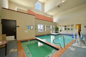 This indoor pool is heated at the best western plus rockwall, it also has a nice and big hot tub