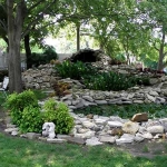 this water feature with big rocks can serve as a back drop during your outdoor wedding ceremony at the lockheart gables b&b