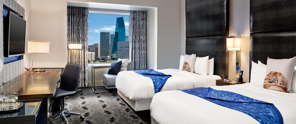 this guest room is called the spectacular 2 queens at the w dallas hotel
