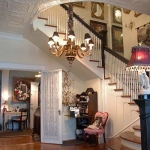 this beautiful staircase of the lockheart gables romantic b&b winds up to the guestrooms on the second floor